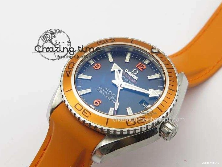 0516 Breathable Planet Ocean SS Bp Maker 45mm Orange Bezel On Orange Rubber Strap A 8221